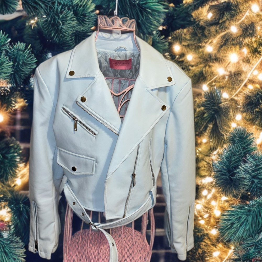 Azalea Wang Baby Blue Faux Leather Jacket - Picture 4 of 7